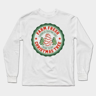 farm fresh christmas tree retro xmas Long Sleeve T-Shirt